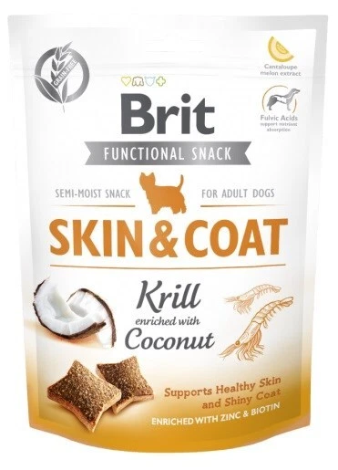 8595602539963 BRIT Functional Snack Skin&Coat Krill  - Hundeleckerli - 150g  - Bild 1 von 1