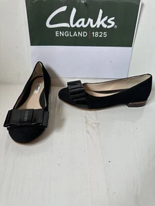 Clarks Slip On Leather Shoes Size UK 4 EU 37 in Black - Picture 1 of 12