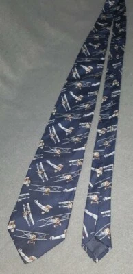 Corbata BEAUFORT para corbata “Bi Planes” 100 % seda arte textil ITALIA Foto 1 de 4