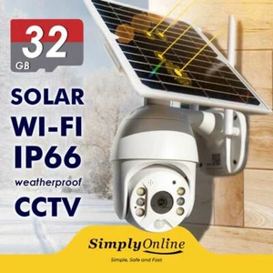 WiFi Solar Powered - Cable Free 24/7 Security PTZ camera + 32 GB SD - Picture 1 of 4