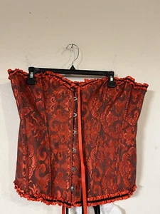 ILanni Shapewear Red Paisley Girdle With Ribbon Detail Size 4XL NWT, * - Picture 1 of 4