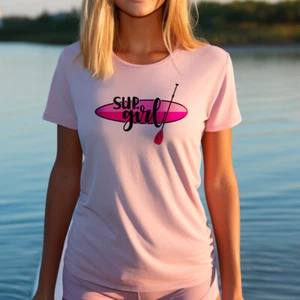 Damen SUP Mädchen T-Shirt lustig What's SUP Board Stand Up Paddle Boarding Geschenk Top - Bild 1 von 1