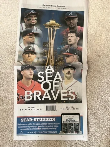 Spencer Strider/Ronald Acuna/Austin Riley Atlanta Braves AJC 8 All Star Posters Cover