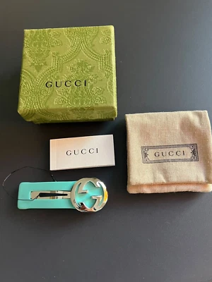 Новый Gucci Snap синий зажим, посеребренный - Изображение 1 из 4