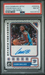 2023 Donruss Optic Cason Wallace SSWAL Signature Series RC OKC Thunder PSA 8 - Picture 1 of 3