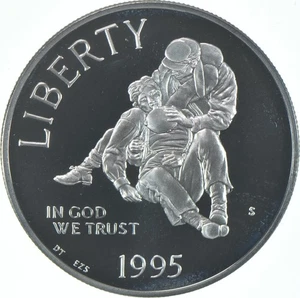 1995-S Proof Civil War Commemorative Silver Dollar $1 - Picture 1 of 3