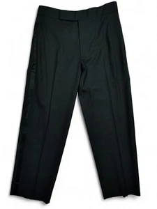 Armani Pantalone smoking uomo 34x30 nero abito gamba righe collezioni lana piatto davanti - Foto 1 di 9