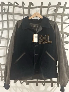 RRL Ralph Lauren Farewell Varsity Lined Bomber Cord Lederjacke Herren XL - Bild 1 von 5