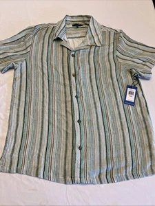 Vince Camuto Gr. L Kurzarm Hemd mit Knopfleiste Herren Double Gauze Neu - Bild 1 von 11