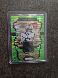  2023 PANINI PRIZM PREMIER JERSEYS NEON GREEN PULSAR CHRIS OLAVE RELIC SAINTS - Picture 1 of 2