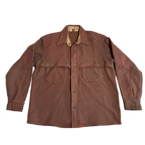 J.O. Ballard Co Vintage Double Mackinaw Malone Wool Cruiser Red Pattern Shirt XL - Picture 1 of 24