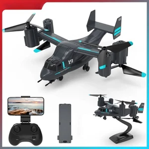 Helicopter Drone 480P Camera Fighter Land Air Mode Aircraft Brushless RC Drones - Picture 1 of 21