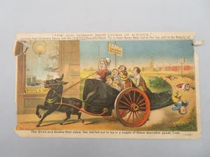 1880s Ad Trade Card Shaub & Burns Lancaster, PA Boot Shoes Old Woman In Shoe - Bild 1 von 5