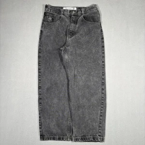 POLAR SKATE CO. '93! JEANS DENIM ESTILO JNCO Para Hombre 28x30 Negro Lavado a Piedra Reparado - Imagen 1 de 16
