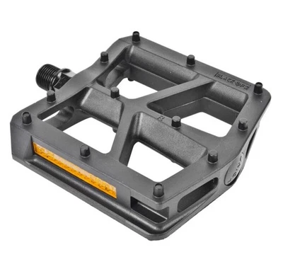 Пара педалей Black Ops T-Bar Bk-ops 1/2 черные нейлоновые на платформе 1/2 дюйма штифты светоотражающие - Изображение 1 из 4