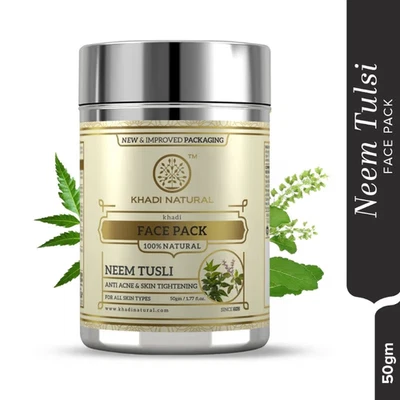 Khadi Natural Neem-Tulsi упаковка для лица уменьшает морщины и финики (50 г) - Изображение 1 из 3