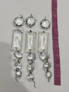 3 strands Of Vintage Crystal Glass Chandelier Prisms 15 Pcs Total - Picture 1 of 5