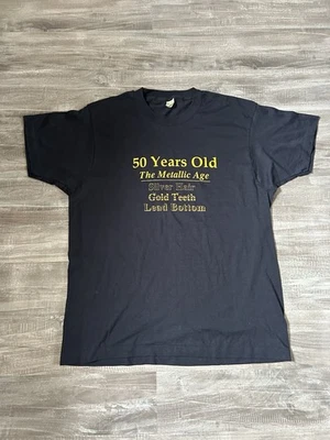 Vintage Screen Stars 80s 90s “50 Years Old The Metallic Age” Gag T Shirt Size XL - Image 1 of 4