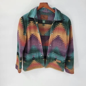 Vintage Ralph Lauren Damen Wolljacke S Mehrfarbig Azteken Southwestern Mantel USA 80er - Bild 1 von 14