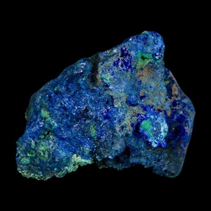 1.7" Rough Azurite Crystals And Malachite Mineral Specimen Tiznit Morocco - Picture 1 of 6