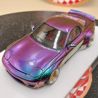 Maquillaje EIDOLON 1/43 Rocket Bunny RX-7 FD3S Magic púrpura verde Andromeda RB003SC Foto 1 de 4