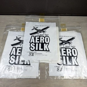 3 yardas cuadradas vintage K&S Engineering Aero seda blanco 100 % seda resistente nuevo de stock - Imagen 1 de 5