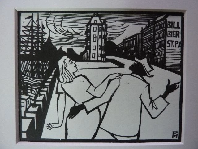 CONRAD FELIXMÜLLER - Original Holzschnitt 1951 "Schwarz-Weiß - Bild 1 von 1