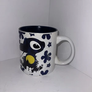 Linda taza de café Disney STITCH extra grande 20 oz flores 3D con brillo púrpura - Imagen 1 de 6