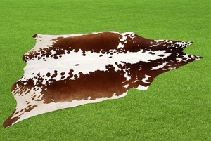 Alfombra 100 % genuina de piel de vaca alfombra de cuero 19,13 pies cuadrados (54"x51") A-334 - Imagen 1 de 3