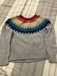 Gymboree Rainbow Fair Isle Knit Sweater Size Medium 7-8 - Picture 1 of 7