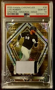 2020 Panini Chronicles LUIS ROBERT #38 Spectra Rookie Gold Patch 2/10 PSA 10 Gem