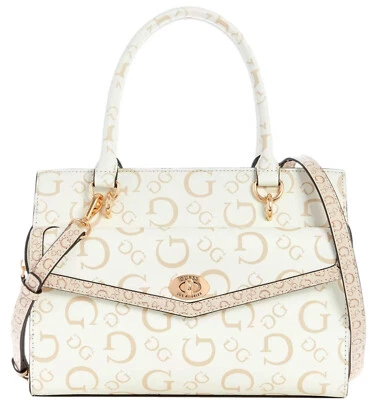 NUEVO Bolso Bandolera Bolso de Mano Guess Para Mujer G Estampado Logotipo - Blanco/Beige Foto 1 de 4