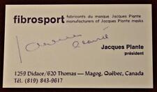 Jacques Plante Montreal Canadiens Maple Leafs Signed FibroSport Goalie Mask Card