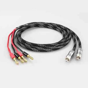 OFC Pure Copper Wire Gold Plated Plug HiFi Speaker Cable RCA Male to 2x Banana - Picture 1 of 10