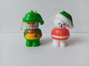 1993 Shelcore Christmas Tree Ornaments Elf & Teddy Polar Bear Seasons Greetings  - Picture 1 of 14