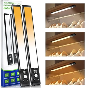 Under Cabinet Lights with Digital Display,52 LED Rechargeable Motion Sensor Ligh - Picture 1 of 11