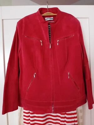 Mujer Gamuza Cuero Chaqueta Gerry Weber Talla EU 44/US 14, XL NUEVO Foto 1 de 4