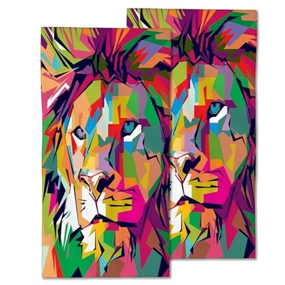 Juego de 2 toallas de mano de león, paños faciales yema de dedo toallas de cocina arte pop león Foto 1 de 4