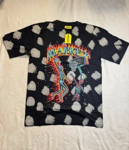 NWT MARKET SHIRT Skelly Digital Dunk Back Bleach L Basketball Skeleton Street - Picture 1 of 3