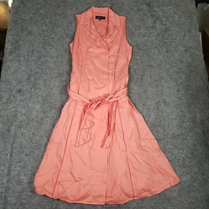 Jones New York Signature Dress Womens 8 Linen Belted W/Cotton Lining Sleeveless - Picture 1 of 10