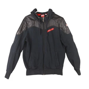 Puma Ducati Jacket Mens Size M Black Motorcycle Full Zip Pockets Hooded - Picture 1 of 18