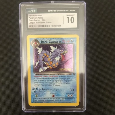 1999 Pokemon Team Rocket Dark Gyarados League Prerelease Holo Promo #8/82 CGC 10 - Image 1 of 2
