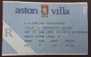 Aston Villa v Manchester United 95/6 David Beckham's First Premiership Goal - Picture 1 of 5