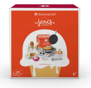 American Girl Jeni’s Splendid Waffle Cone Set Nuovo con scatola 18” Bambola Gelato AG Cibo - Foto 1 di 17
