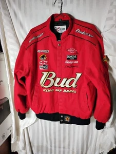 Vintage Chase Authentics NASCAR Dale Earnhardt Jr. Budweiser Jacket m Nice - Picture 1 of 10