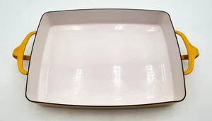 Vintage Dansk Kobenstyle Yellow Enamel 10 3/4" X 8 Baking Pan Lasagna Casserole - Picture 1 of 7