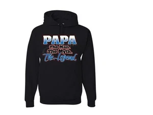The Man The Myth The Legend PAPA Mens Hoodie SIZE SM To 4XL - Picture 1 of 6