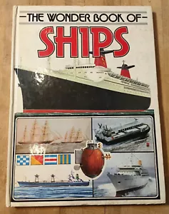 Vtg 1980 The Wonder Book Of Ships Illustrated 45 Pages Color Middle Age To Hydro - Picture 1 of 12