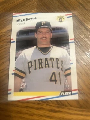 1988 Fleer Pittsburgh Pirates Baseball Card #328 Mike Dunne - Image 1 of 3