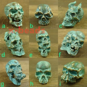 Brass Patination " Skull " Paracord Bead knife Lanyard Beads for EDC item - Picture 1 of 31